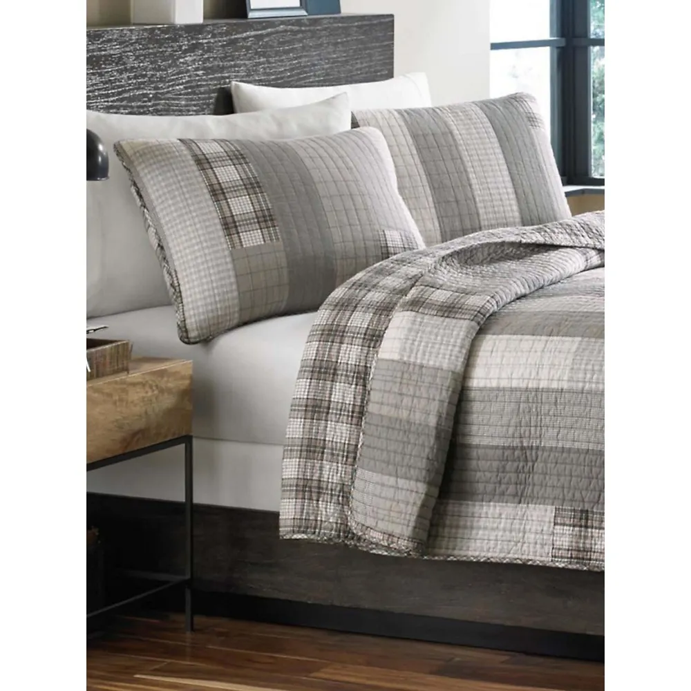 Fairview Striped Cotton 3-Piece Quilt Set