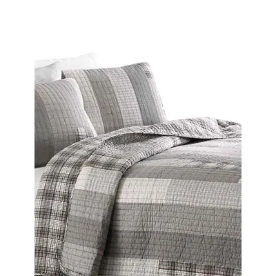 Fairview Striped Cotton 3-Piece Quilt Set