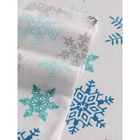 Tossed Snowflake 200-Thread Count Flannel Sheet Set