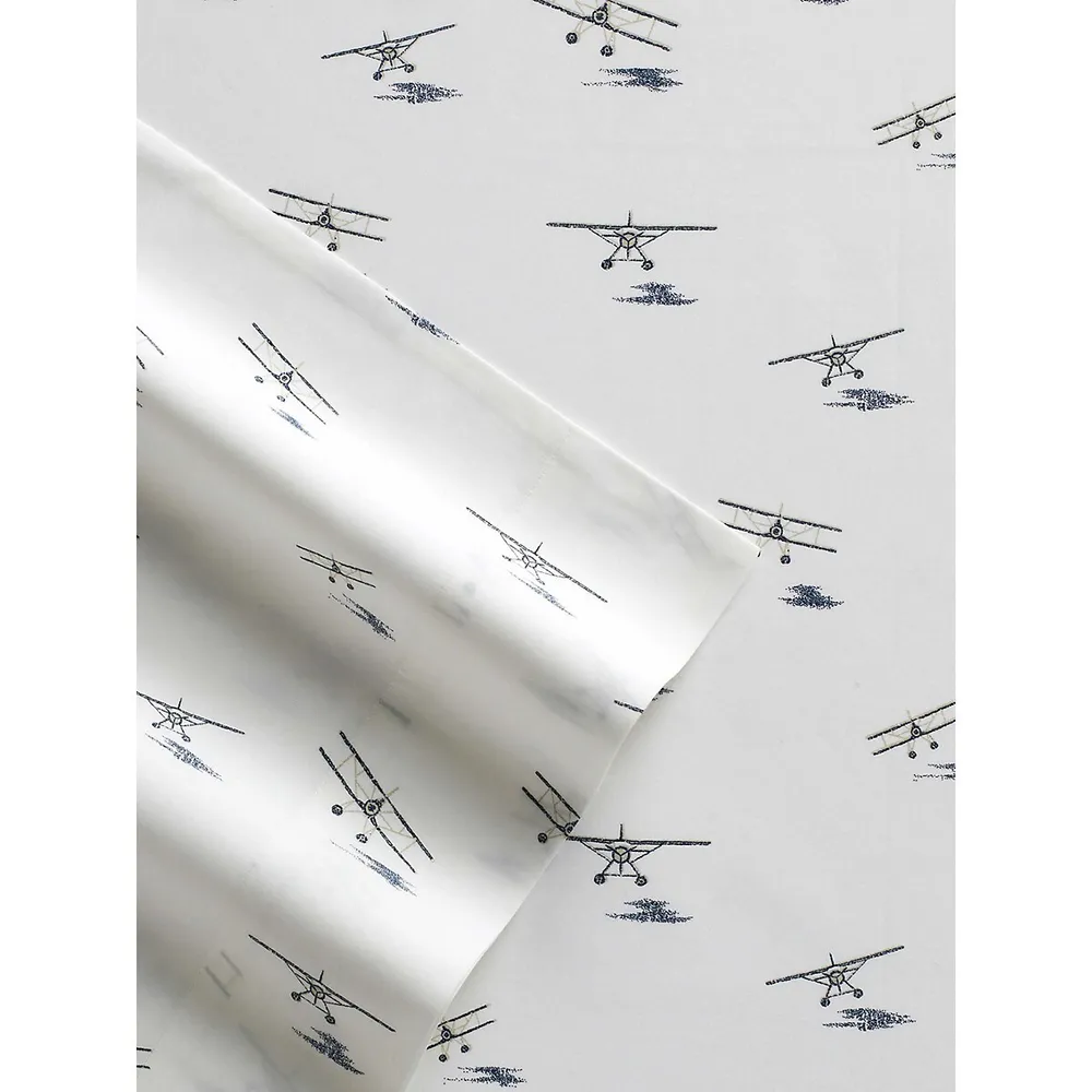Sea Planes 200-Thread Count Cotton Sheet Set
