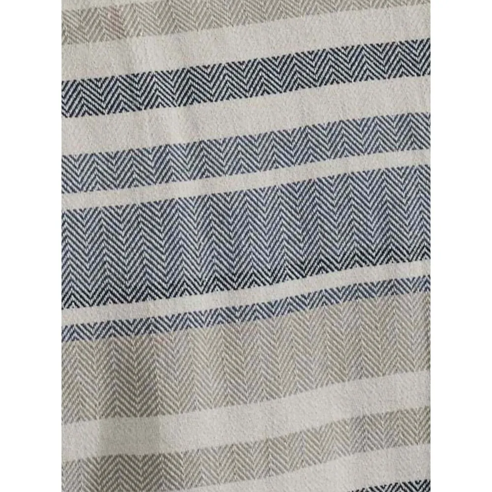 Herringbone Striped Cotton Blanket