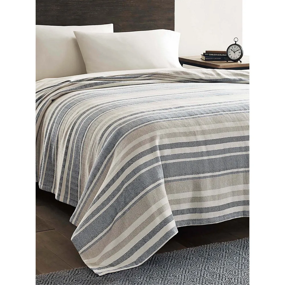 Herringbone Striped Cotton Blanket