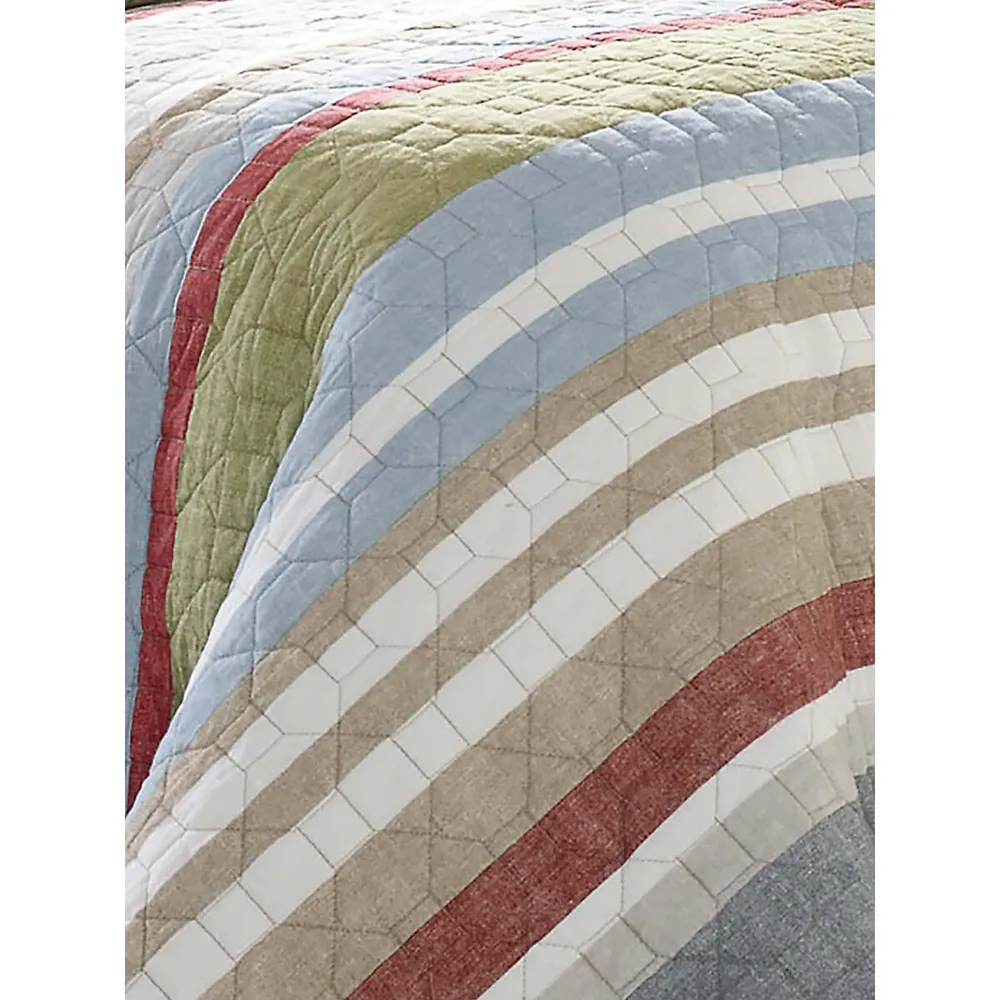 Salmon Ladder Cotton 3-Piece Quilt Set