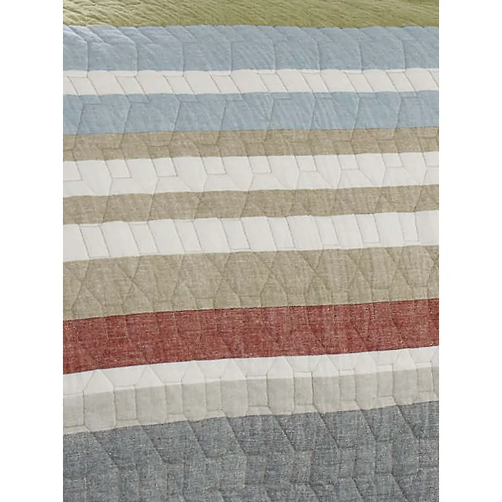 Salmon Ladder Cotton 3-Piece Quilt Set