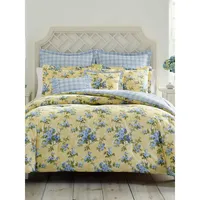 Cassidy 7-Piece Floral & Plaid Cotton Comforter Set
