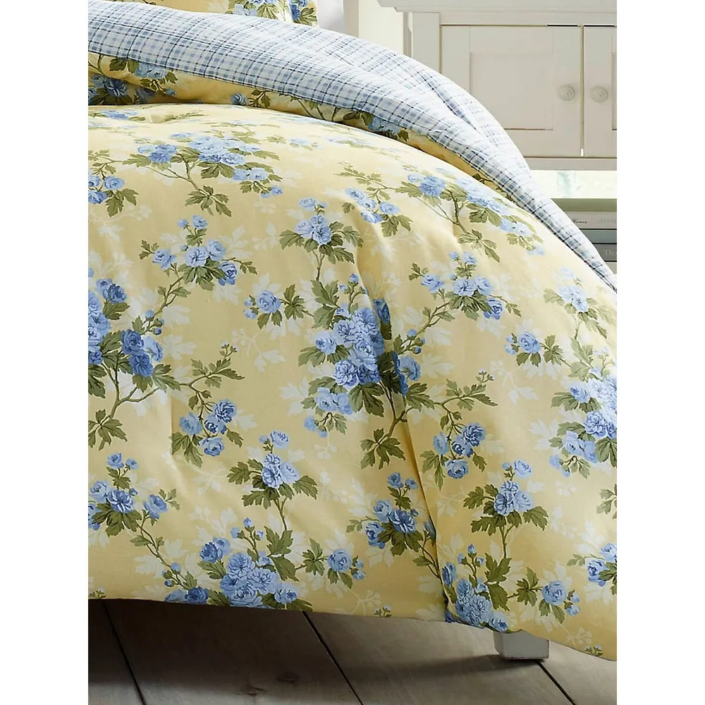 Cassidy 7-Piece Floral & Plaid Cotton Comforter Set