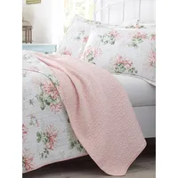 Honeysuckle 3-Piece Floral Cotton Quilt Set