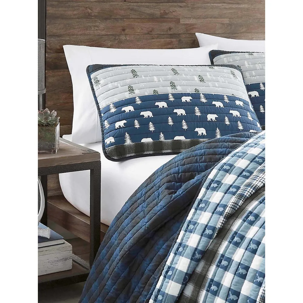 Blue Creek Plaid Bay 3-Piece Quilt Set