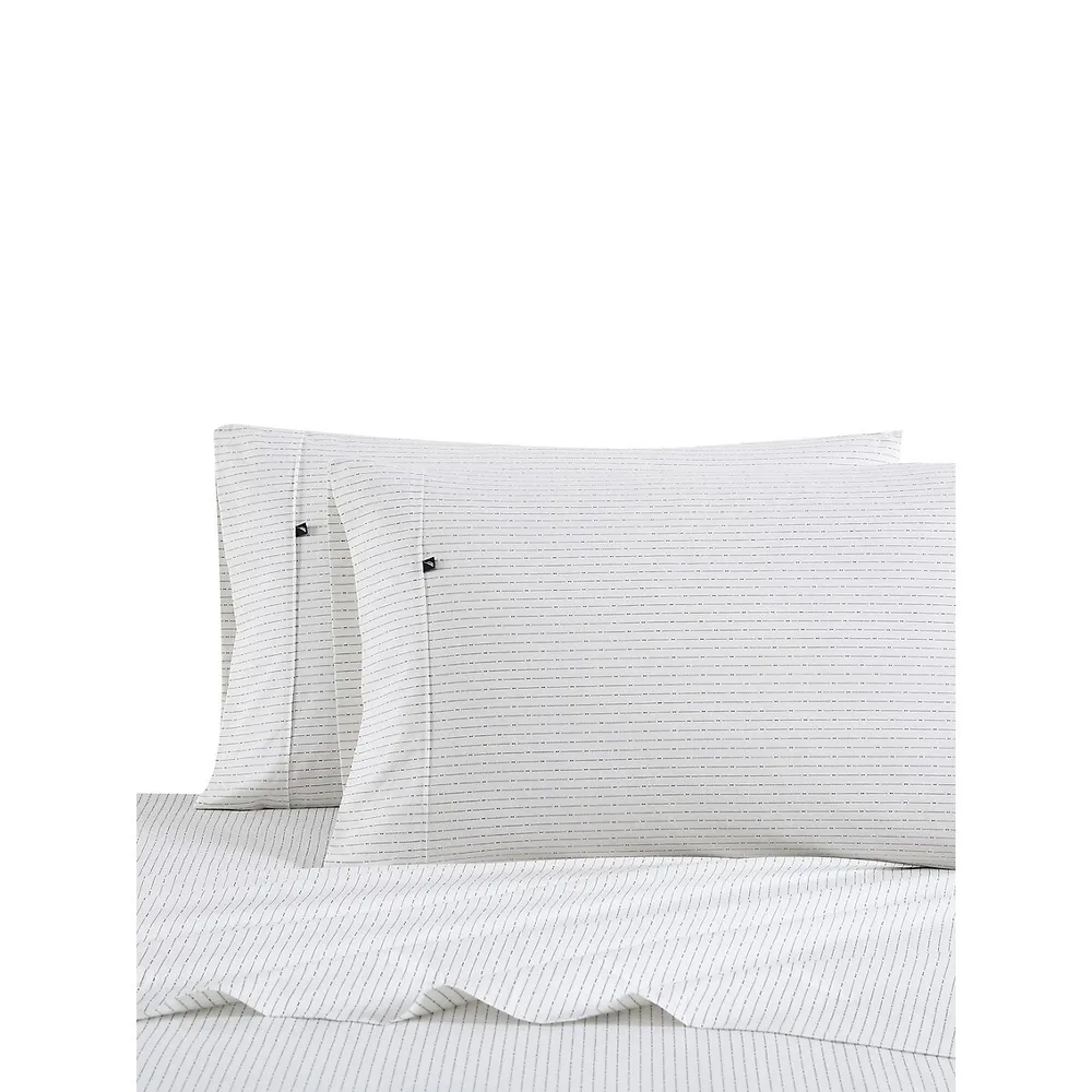 Nautica Buoy Line 200 Thread Count Percale Cotton 4-Piece Sheet Set