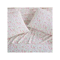 Norella Pastel 200 Thread Count Cotton Percale 4-Piece Sheet Set