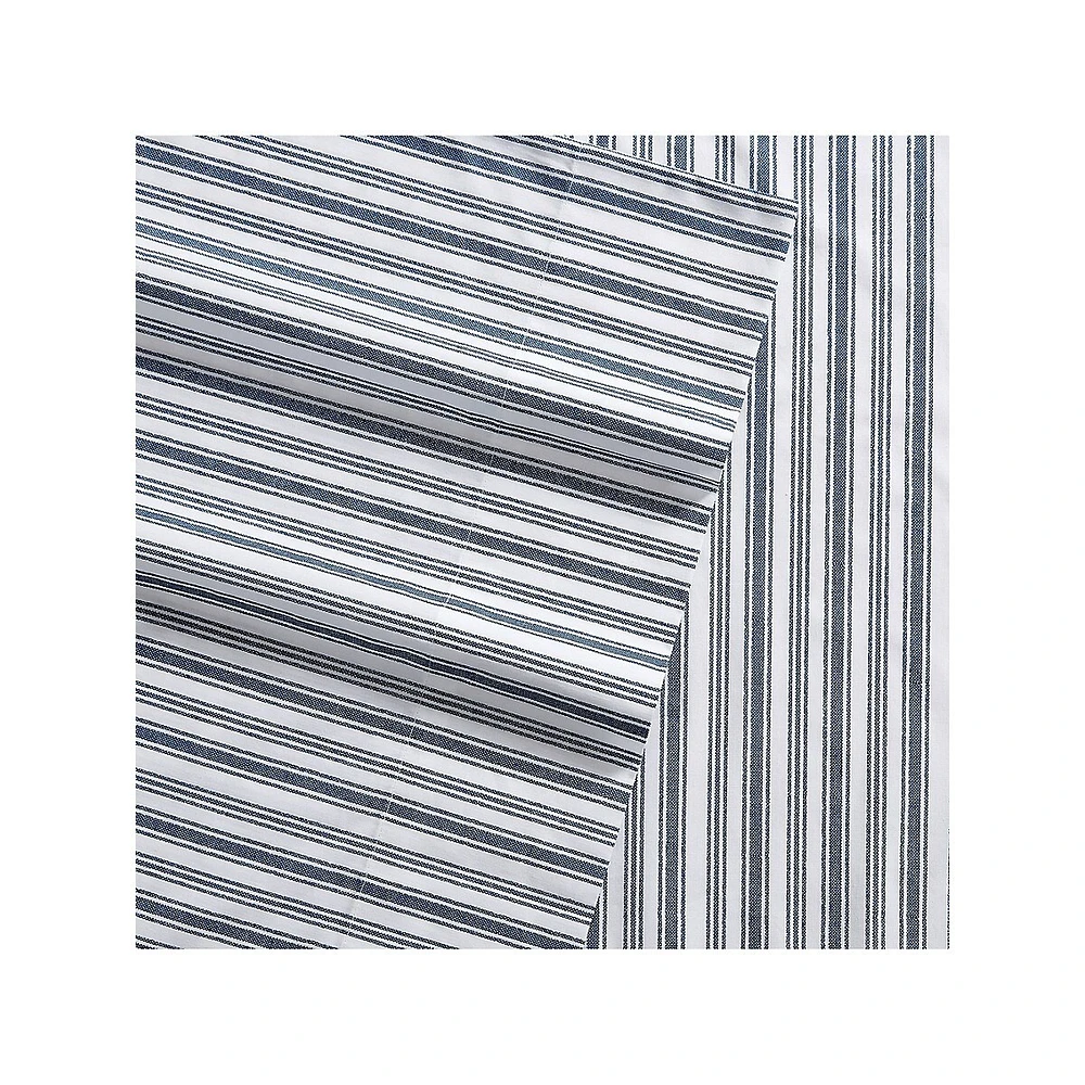 Coleridge Stripe200 Thread Count Percale Cotton 4-Piece Sheet Set