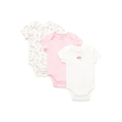 Baby's 3-Pack Sweet Rose Bodysuits