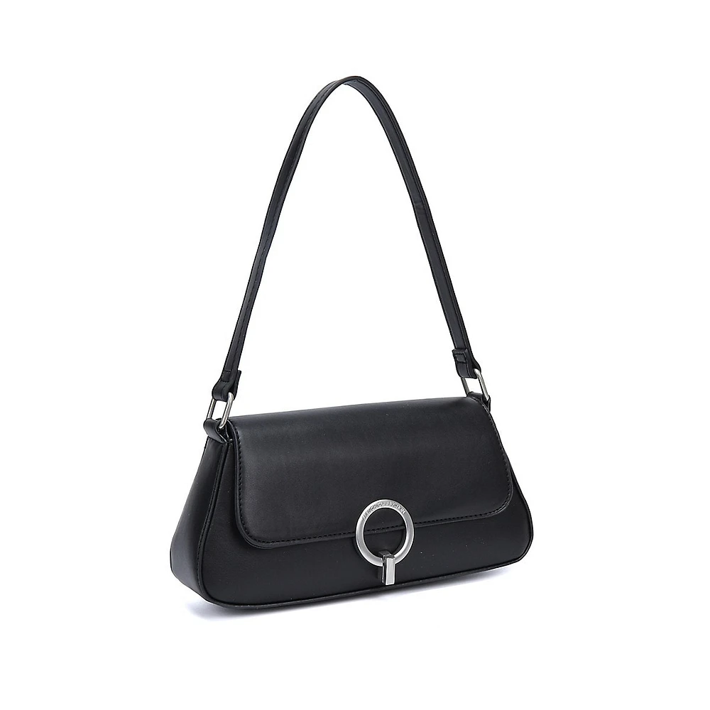 Mona Ring-Closure Baguette Shoulder Bag