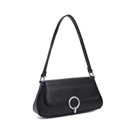 Mona Ring-Closure Baguette Shoulder Bag