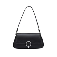 Mona Ring-Closure Baguette Shoulder Bag