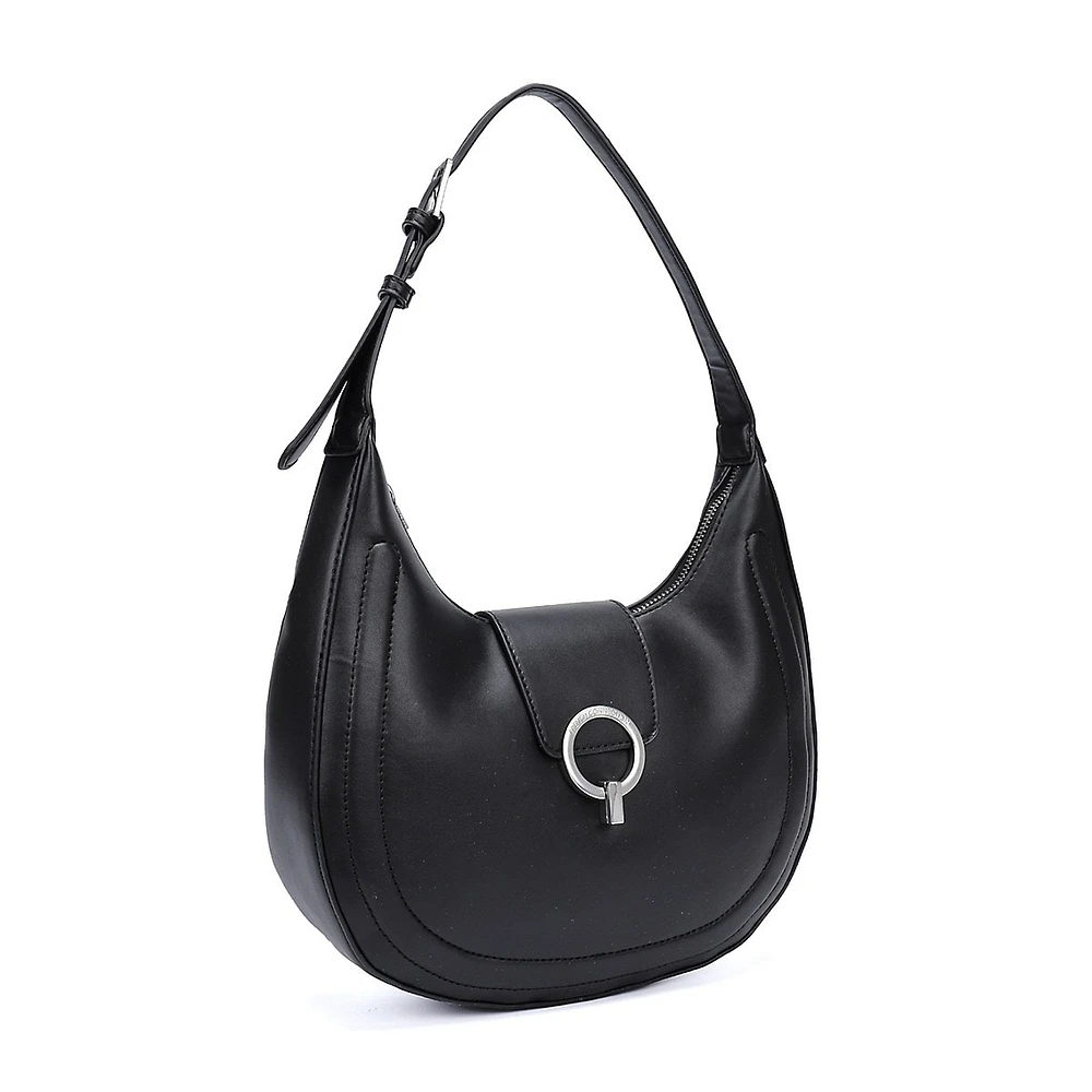 Charm Smooth Ring-Closure Hobo Bag