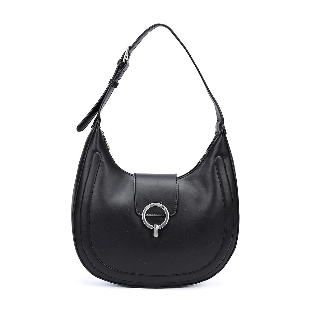 Charm Smooth Ring-Closure Hobo Bag