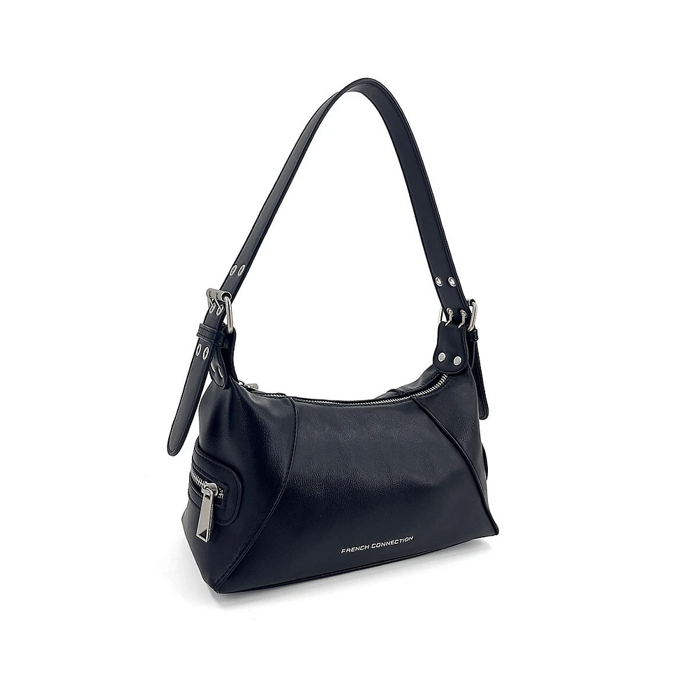 Myle Zip-Pocket Baguette Shoulder Bag