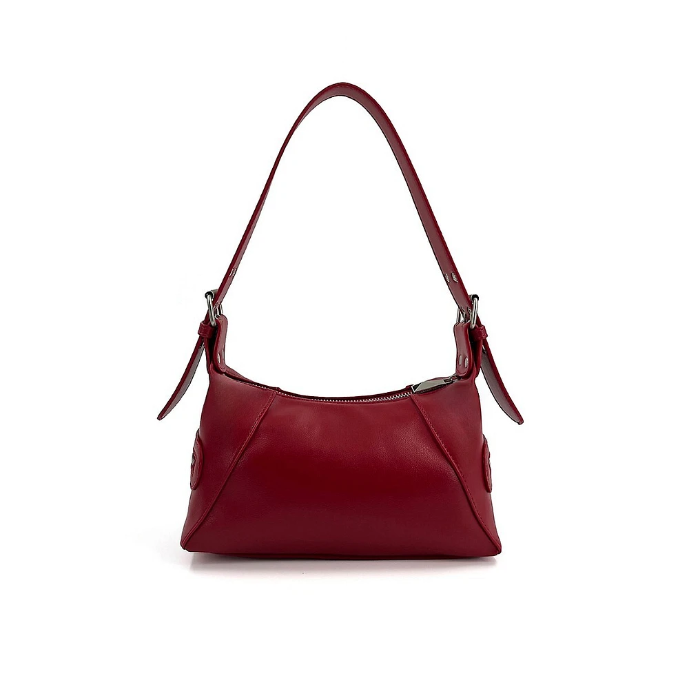 Myle Zip-Pocket Baguette Shoulder Bag
