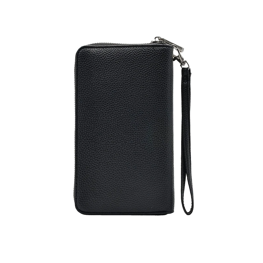 Chelie Pebbled Crossbody Wallet With Phone Pocket