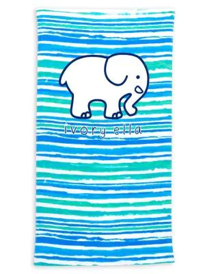 Watercolor Stripe Sky Terry Beach Towel