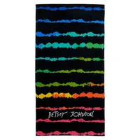 Tie Dye Stripe Black Beach Towel