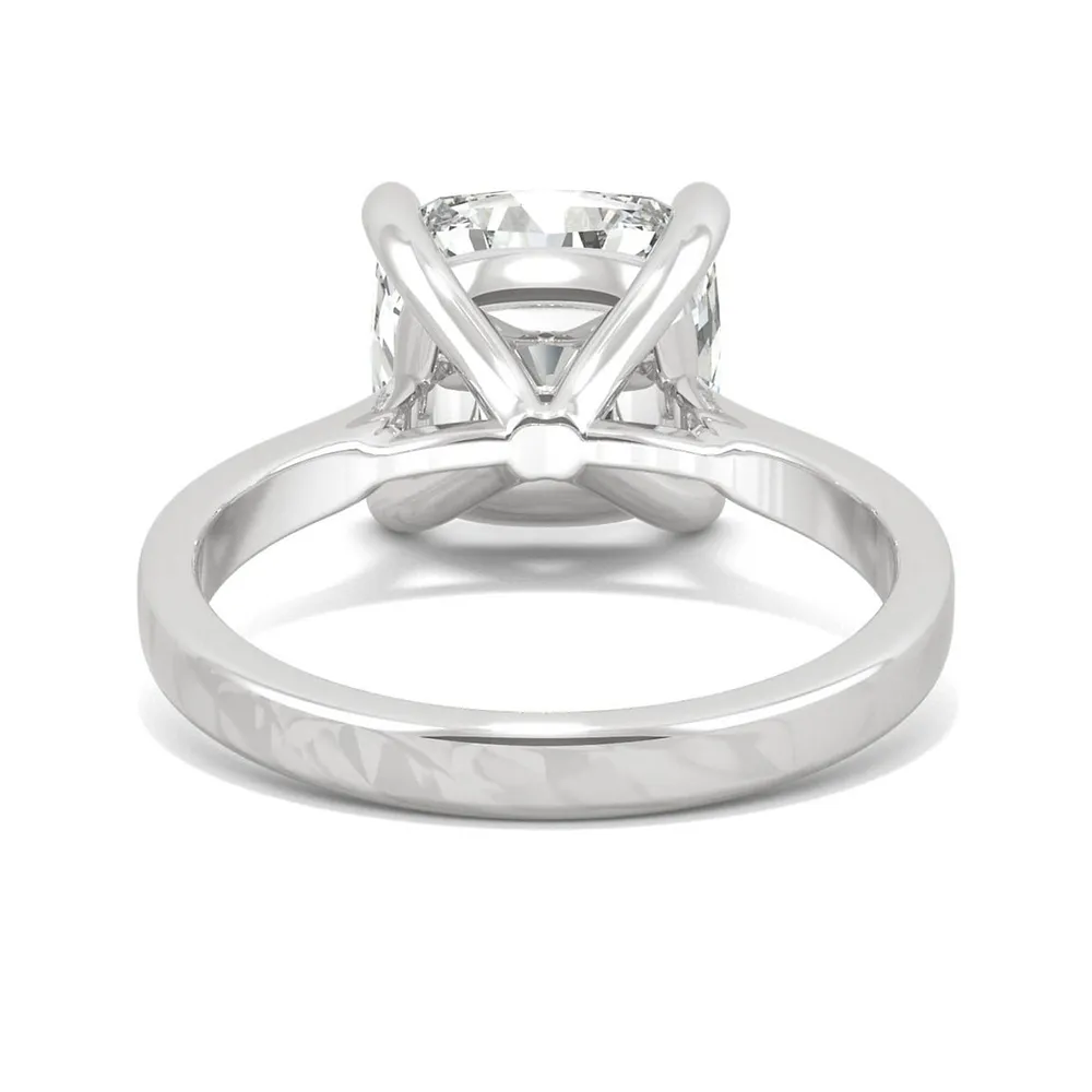 14k White Gold & 4.2 Ct. T.w. Created Moissanite Cushion Solitaire Ring