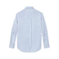 Boy's Button-Down Plaid Shirt