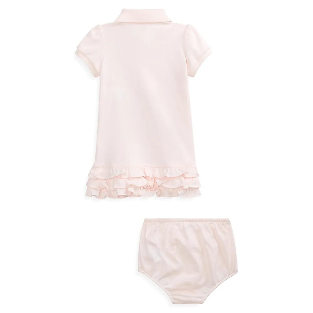 Baby Girl's Ruffled Polo Dress & Bloomer