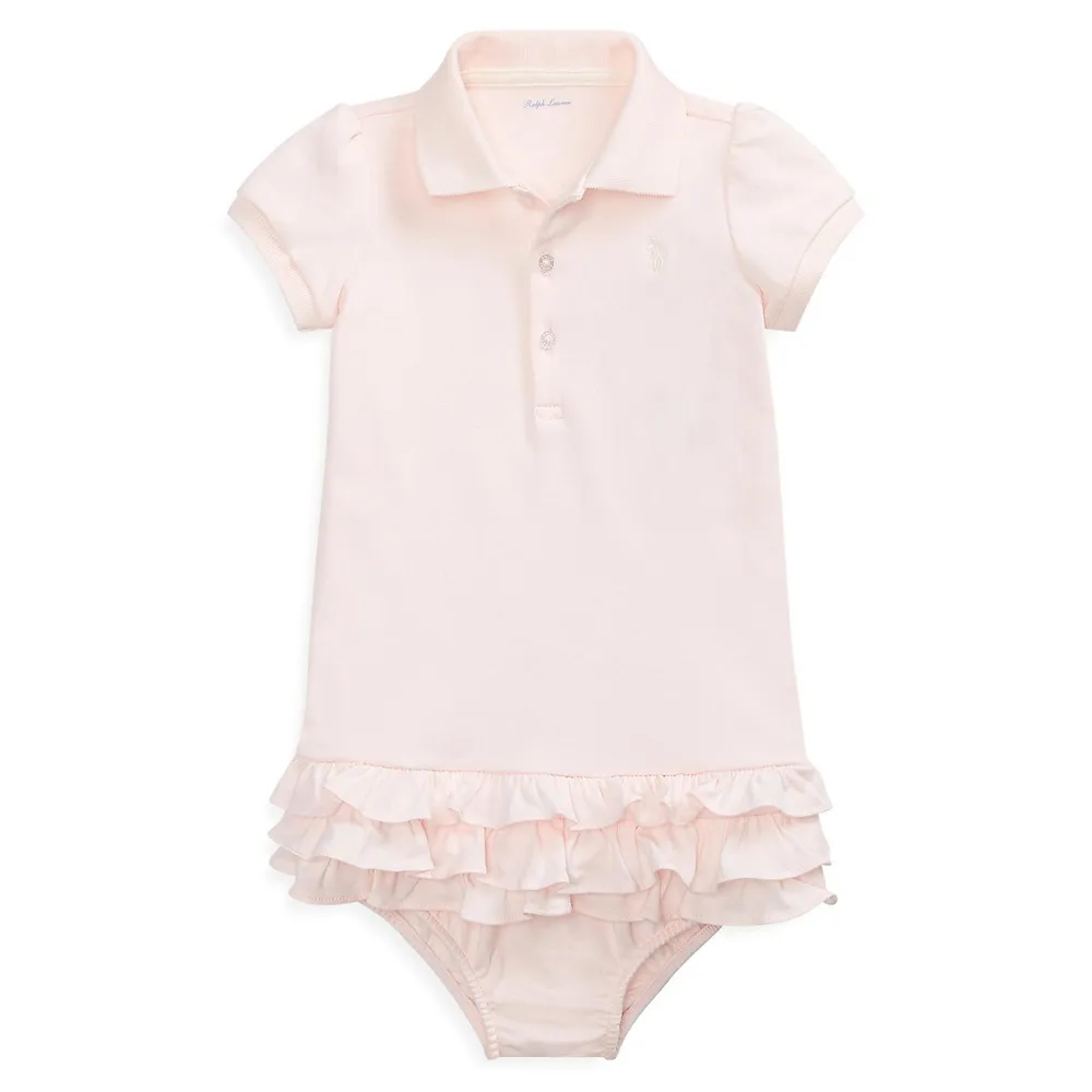 Baby Girl's Ruffled Polo Dress & Bloomer