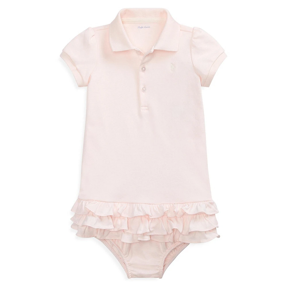 Baby Girl's Ruffled Polo Dress & Bloomer