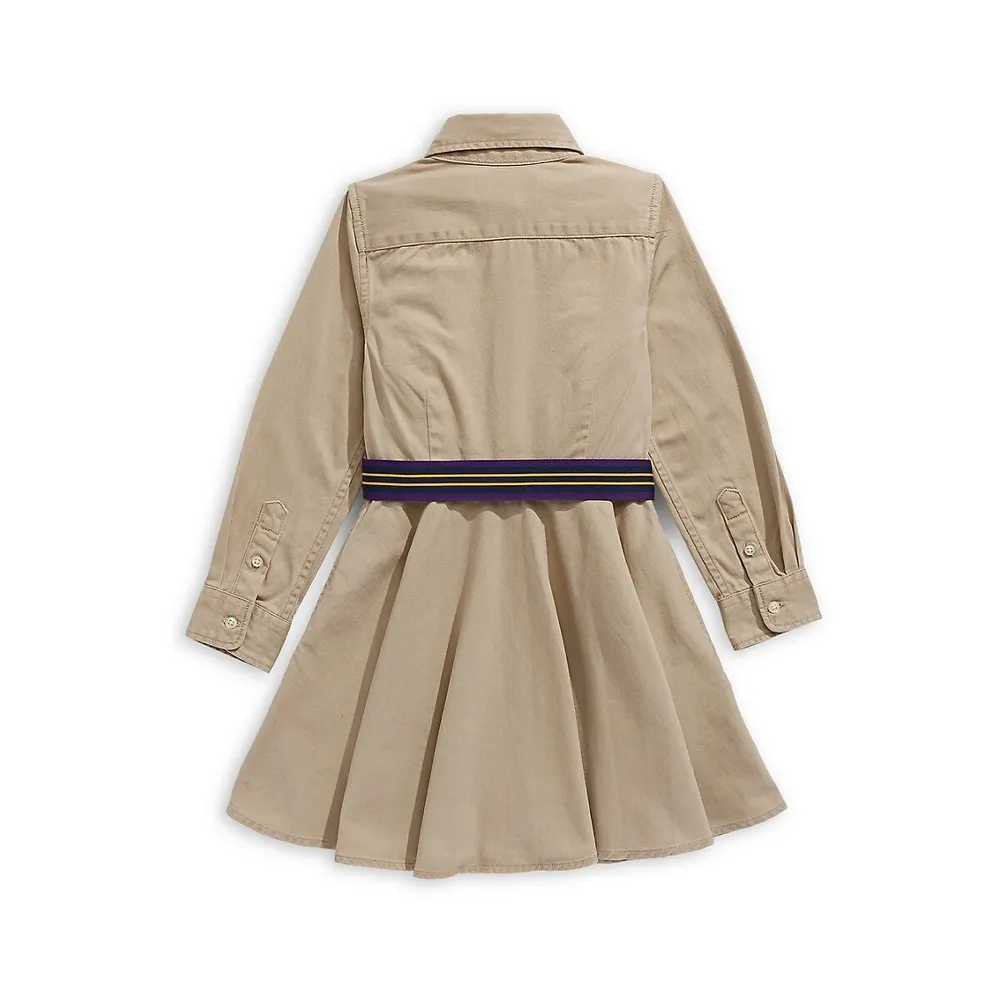 Little Girl's Belted Chino Dress