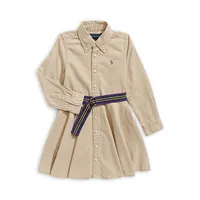 Little Girl's Belted Chino Dress