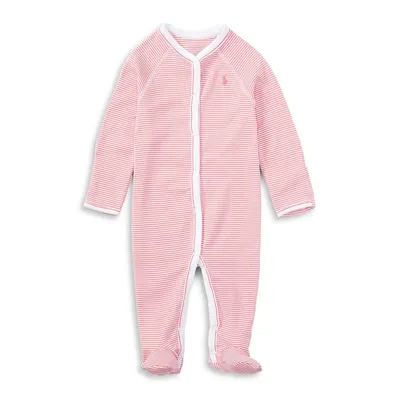 Baby Girl's Striped Cotton Coverall