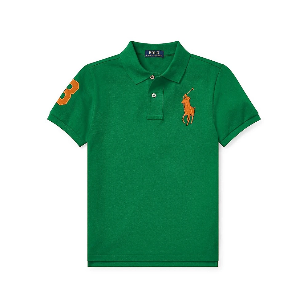 Boy's Big Pony Cotton Mesh Polo Shirt