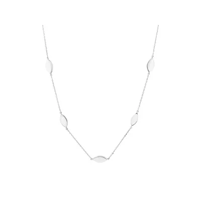 Marquise Station Necklace In Sterling Silver