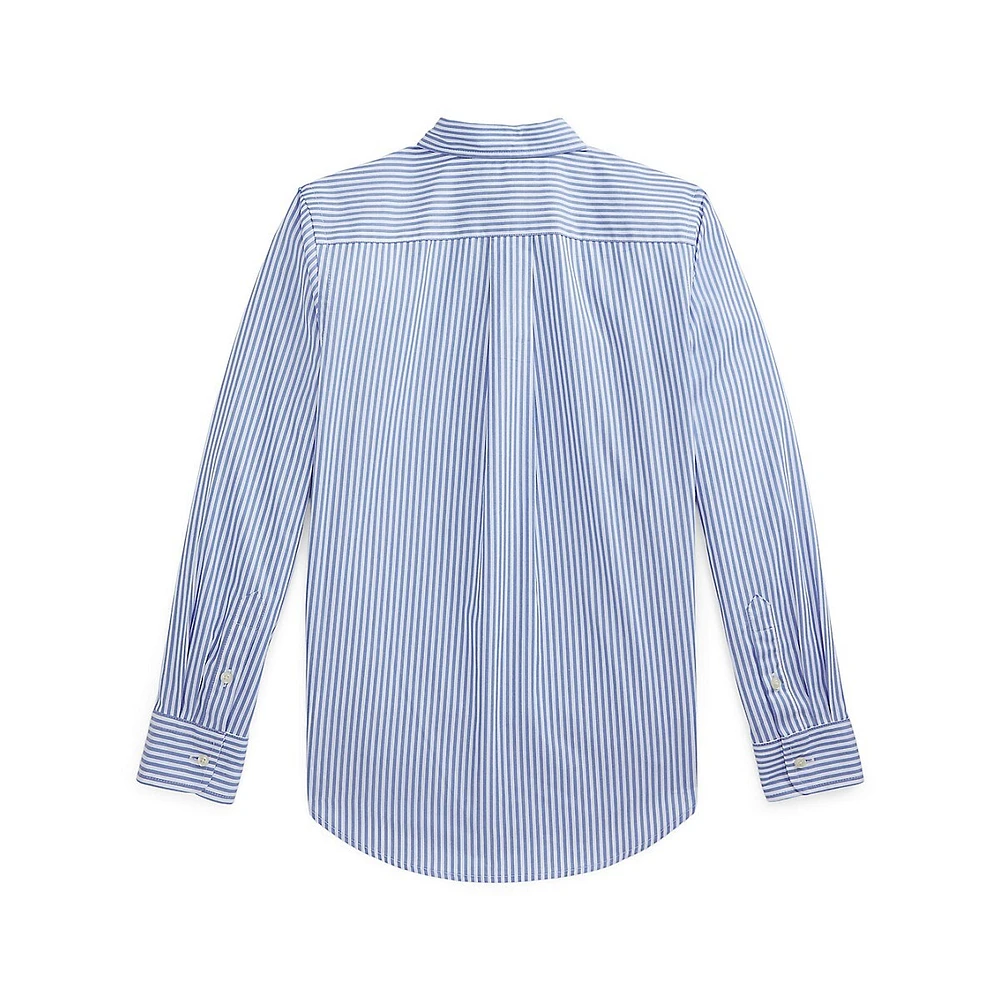 Boy's Striped Cotton Poplin Shirt