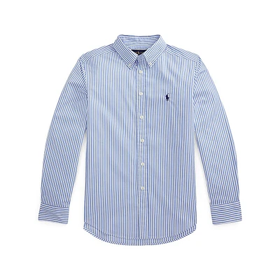 Boy's Striped Cotton Poplin Shirt