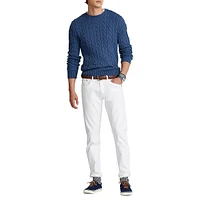 Regular-Fit Cable-Knit Cotton Sweater