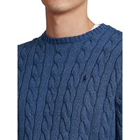 Regular-Fit Cable-Knit Cotton Sweater