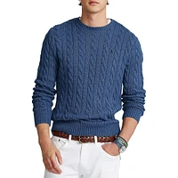 Regular-Fit Cable-Knit Cotton Sweater