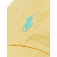Embroidered Pony Cotton Chino Ball Cap