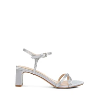 Omari II Embellished Satin Block-Heel Sandals