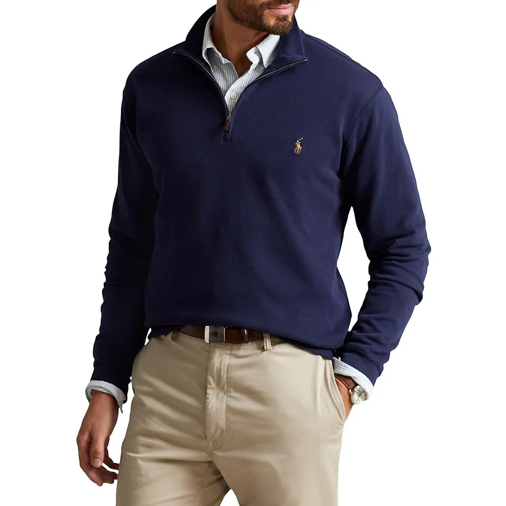 Polo Ralph Lauren Big & Tall Estate Rib Quarter-Zip Polo Shirt Pullover
