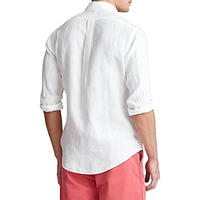 Classic-Fit Plaid Linen Shirt