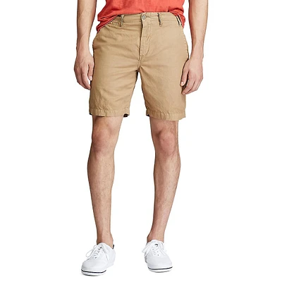 Straight-Fit Cotton & Linen Chino Shorts