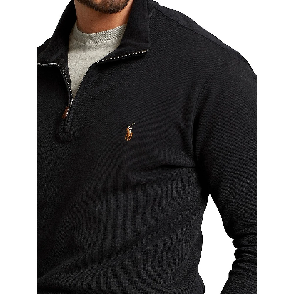 Big & Tall Estate Rib Quarter-Zip Polo Shirt Pullover