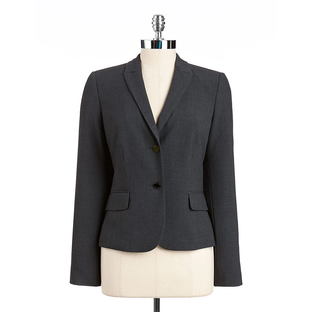 Two-Button Cropped Fitted Blazer