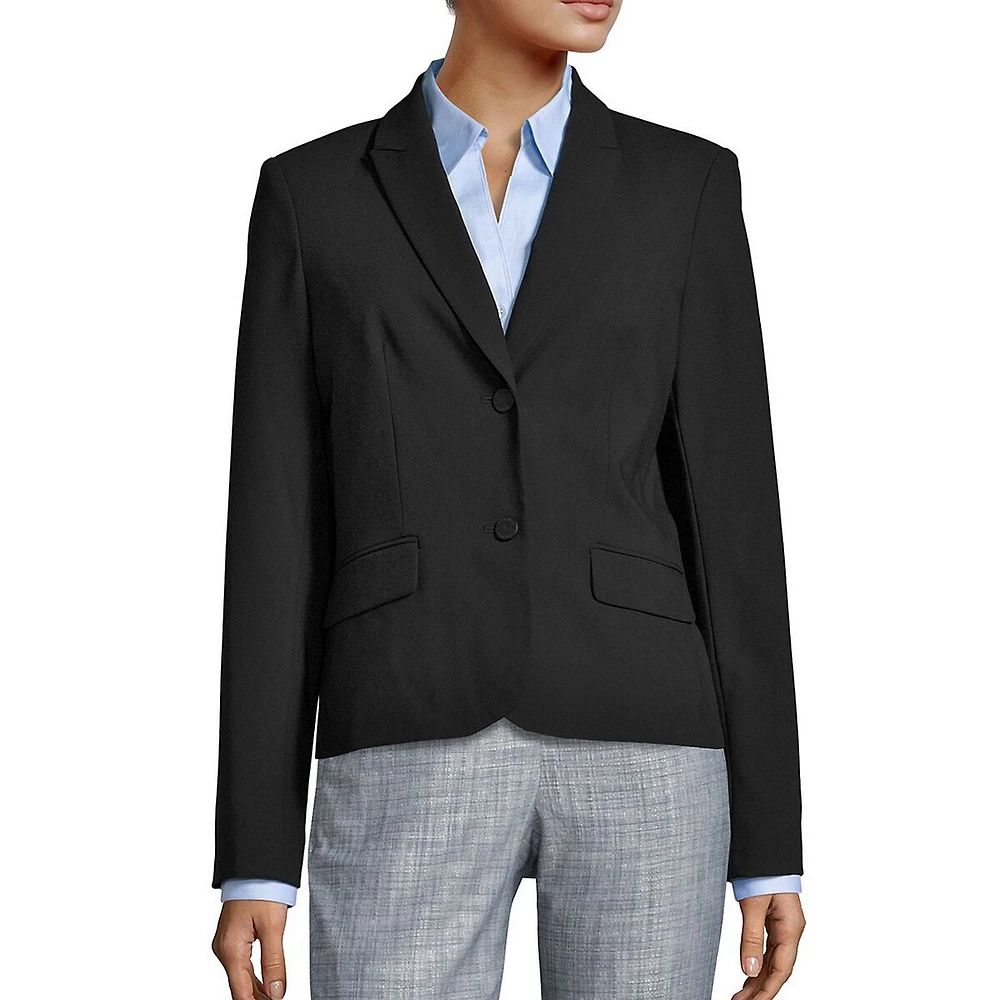 Two-Button Cropped Blazer