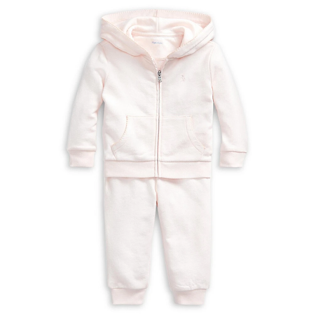 Baby Girl's 2-Piece French Terry Hoodie & Jogger Pants Set